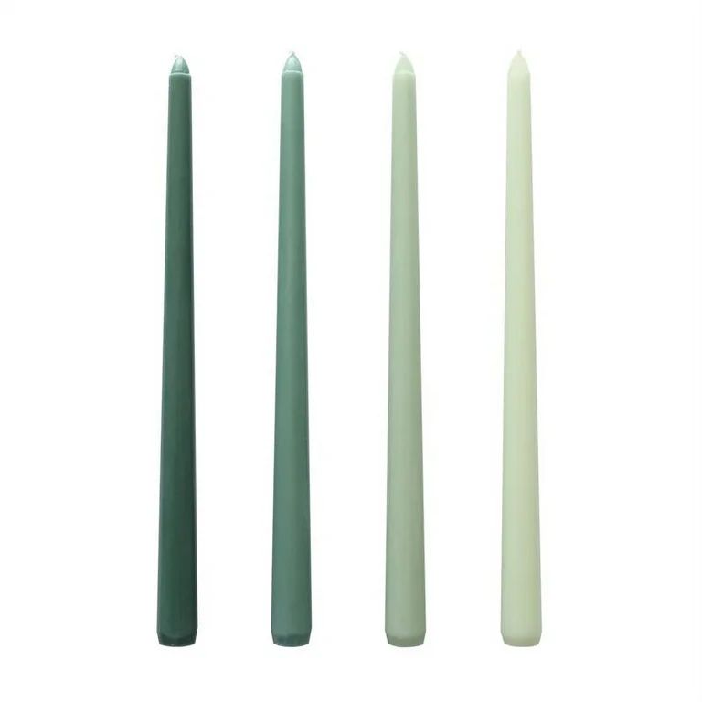 SSENERY 12" Unscented Taper Candles in 35 Colors (4-Pack) for Home Decor & Weddings - Green Mix | Walmart (US)