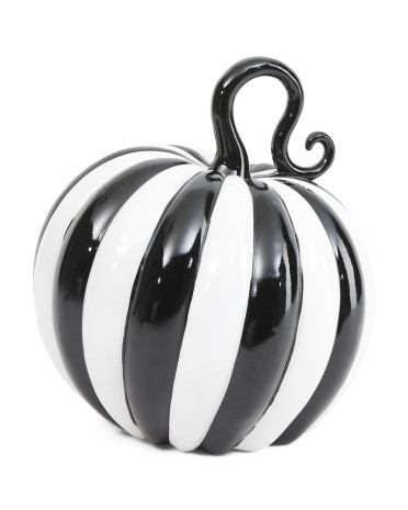 12in Modern Vertical Striped Pumpkin | TJ Maxx