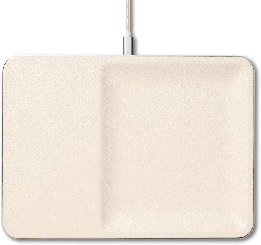 Courant Catch:3 Classics - Italian Leather Wireless Charging Station and Valet Tray (Bone) - Comp... | Amazon (US)