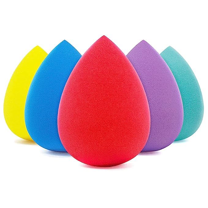 BEAKEY 5 Pcs Makeup Sponge Set, Foundation Blending Beauty Sponge, Flawless for Liquid, Cream, an... | Amazon (US)