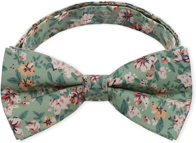 Kids Bow Tie Pre-tied Cotton Print Floral Bow Tie for Boys | Amazon (US)