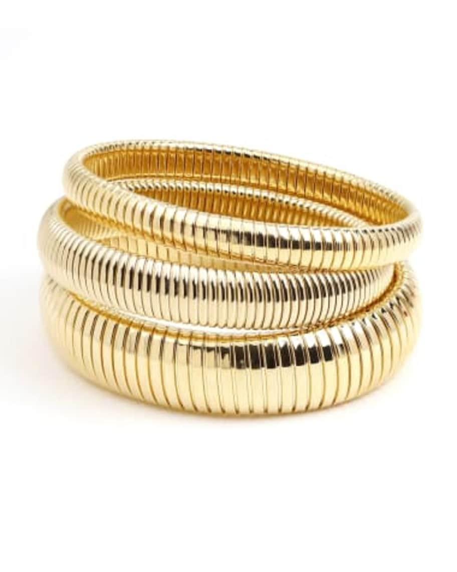 Ben-Amun Cobra Elastic Bracelets, Set of 3, Gold | Neiman Marcus