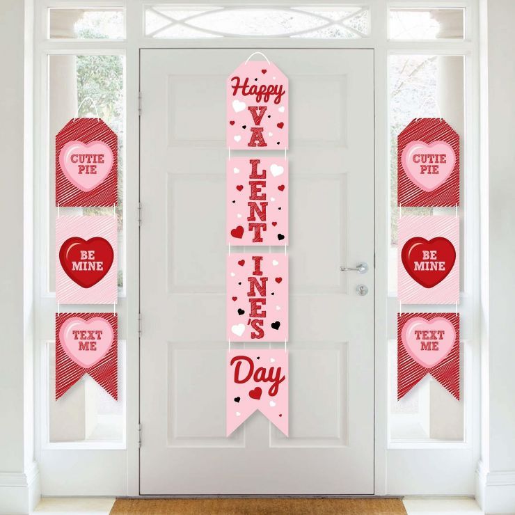 Big Dot of Happiness Conversation Hearts - Hanging Vertical Paper Door Banners - Valentine's Day ... | Target