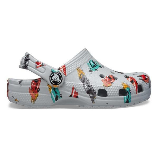 Kids' Crocs Race Car Print Casual Clogs Regular 6T White/Multi | Scheels Sports