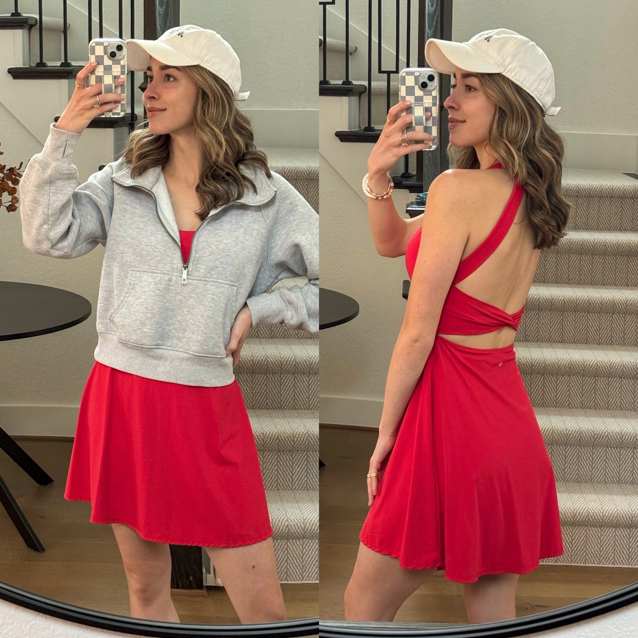Today’s OOTD ♥️ I wear this sweatshirt so often! And it’s on sale!
Use code LACEYK0 for 15% off the athletic dress and code LACEY for the phone case!

Athletic dress  | quarter zip sweatshirt | ball cap | ruffle socks | tennis shoes

#LTKSaleAlert #LTKActive #LTKStyleTip
