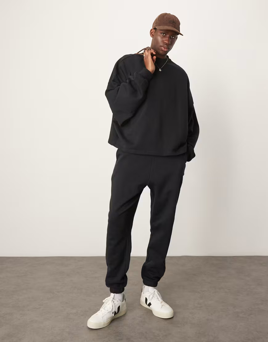 ASOS DESIGN essential oversized sweatpants in black | ASOS (Global)