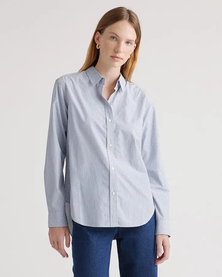 100% Organic Cotton Poplin Long Sleeve Shirt | Quince