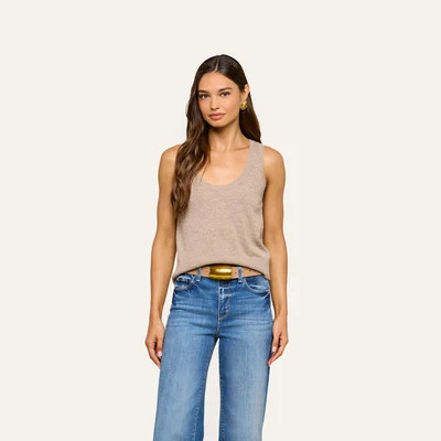 L'AGENCE Filou Cashmere Tank Top In Cobblestone | L'Agence
