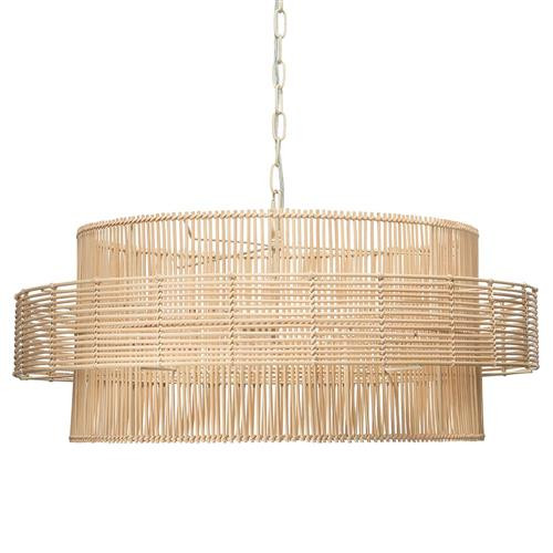 Chino Coastal Beach Natural Rattan Single Pendant | Kathy Kuo Home