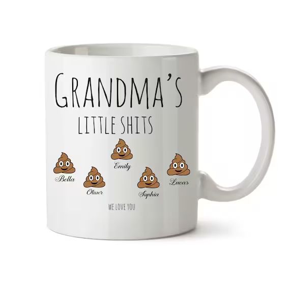 Grandma Gift Personalized, Grandma's Little Shits, Grandma Funny Mug Customizable, Mother's Day G... | Etsy (US)