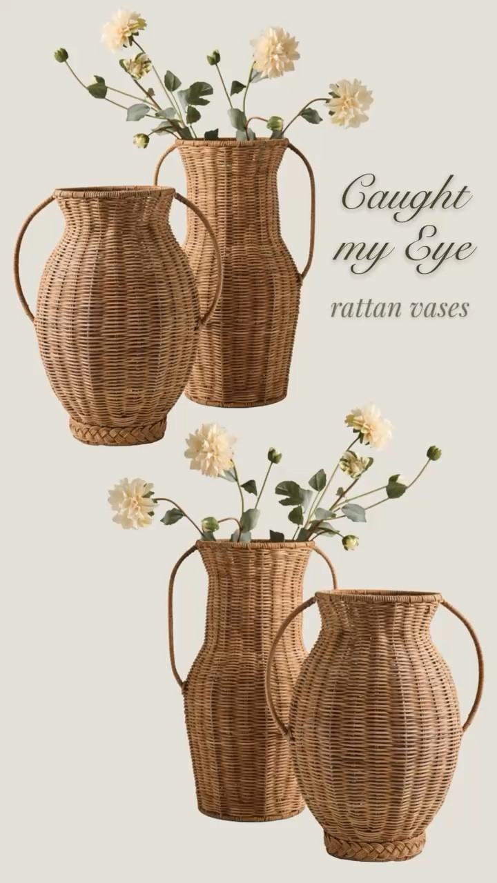 These rattan vases are absolute stunners! Perfect for a Mother's Day gift or a quick spring refresh! spring decor, summer, florals, flower arrangement, plant, plants, home decor, modern organic, modern farmhouse, cottage, cozy decor, living room, family room, entryway, dining room, breakfast nook, kitchen, bedroom, guest room, home office #LTKStyleTip

#LTKSeasonal #LTKHome