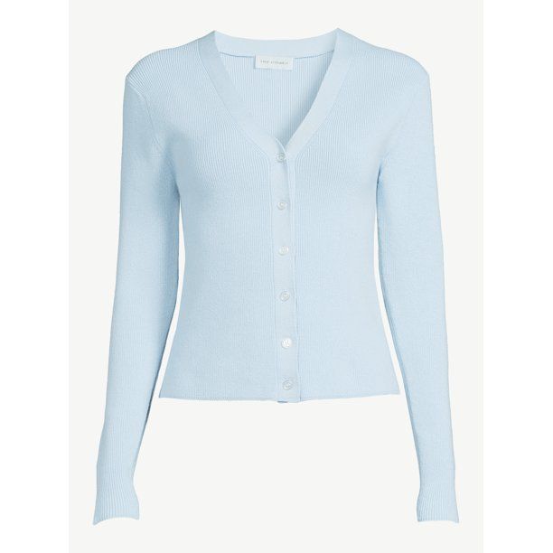 Free Assembly Women's V-Neck Cardigan with Long Sleeves - Walmart.com | Walmart (US)