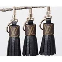 Louis Vuitton Canvas Genuine Leather Keychain Bag Charm Tassel, BLACK repurposed upcycled Monogram Print | Etsy (US)