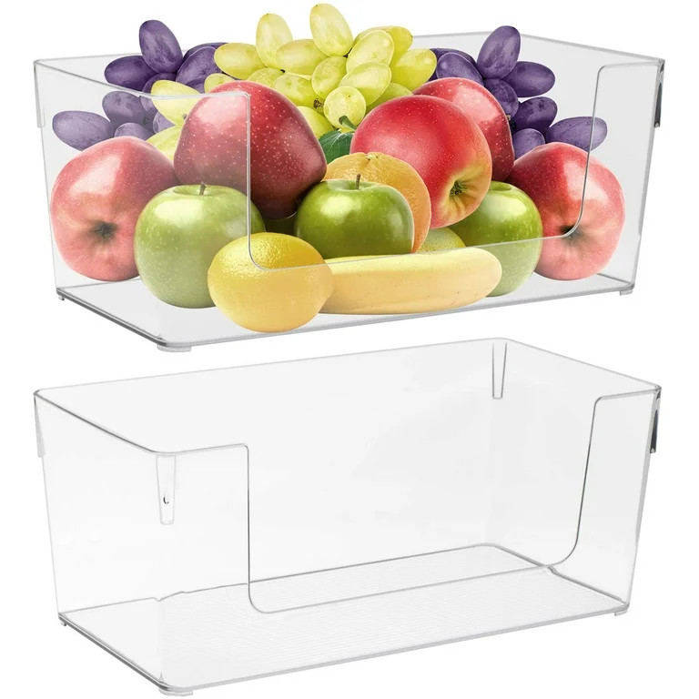 Sorbus Open Plastic Storage Bins Clear Pantry Organizer Box Bin Containers for Organizing Kitchen... | Walmart (US)