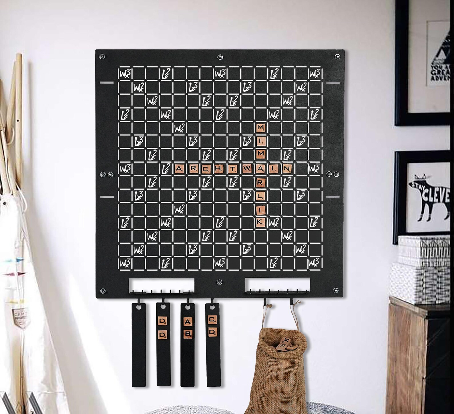 Metal Magnetic Wall Family Word Tile Board - Board Games - Game Room Decor - Wall Games - Unique ... | Etsy (US)