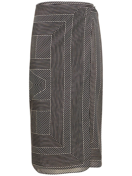 Monogram cotton & silk wrap skirt | Luisaviaroma
