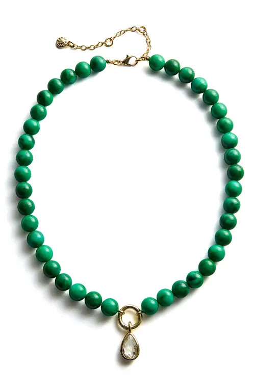BaubleBar Janette Beaded Pendant Necklace in Green at Nordstrom | Nordstrom