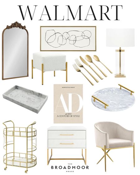 Walmart, Walmart home, Walmart find, gold decor, neutral home, white and gold, living room, home decor, lighting, accent chair, nightstand, side table, coffee table book, silverware

#LTKstyletip #LTKhome #LTKSeasonal