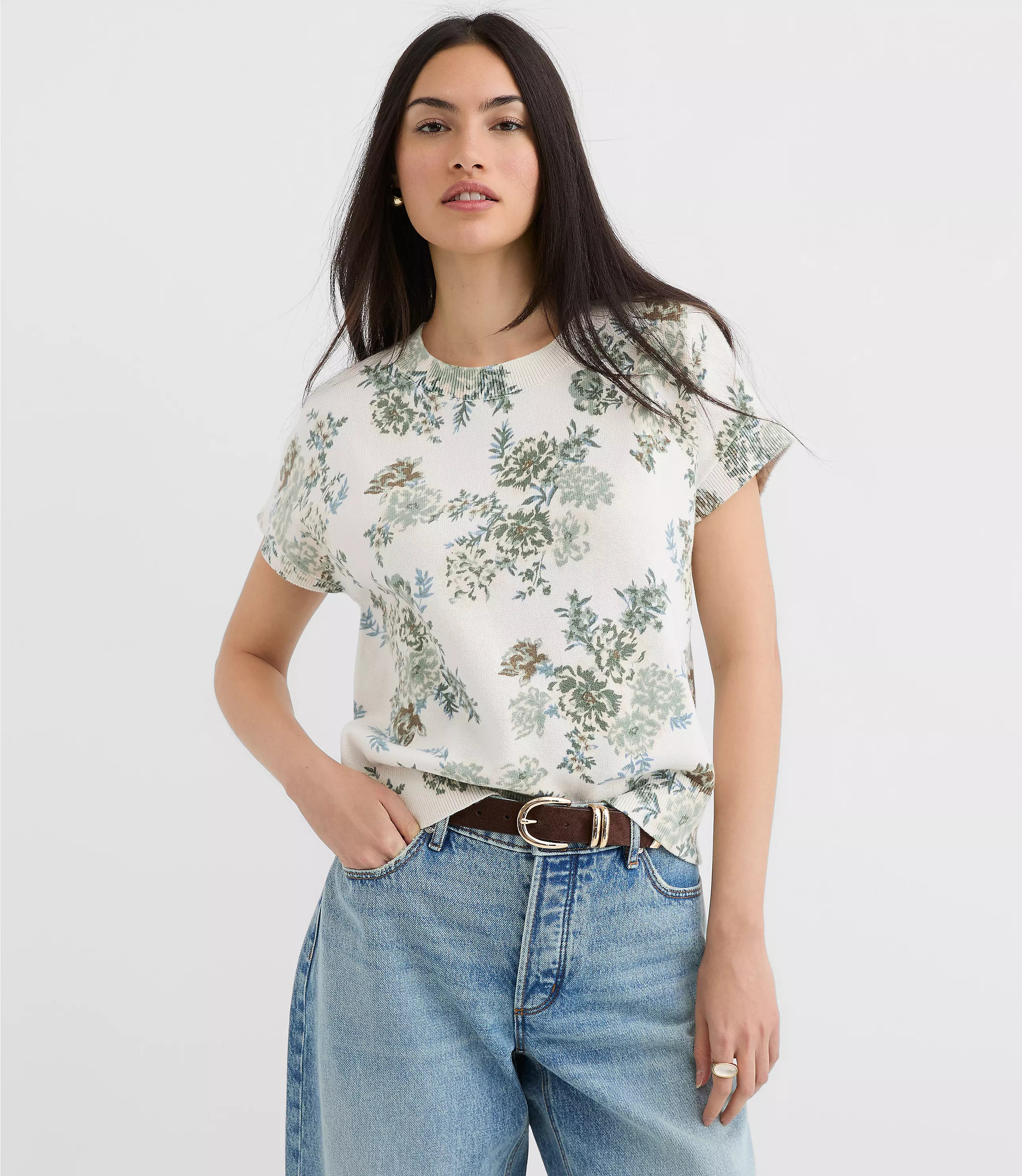 Floral Refined Wedge Sweater Tee | LOFT