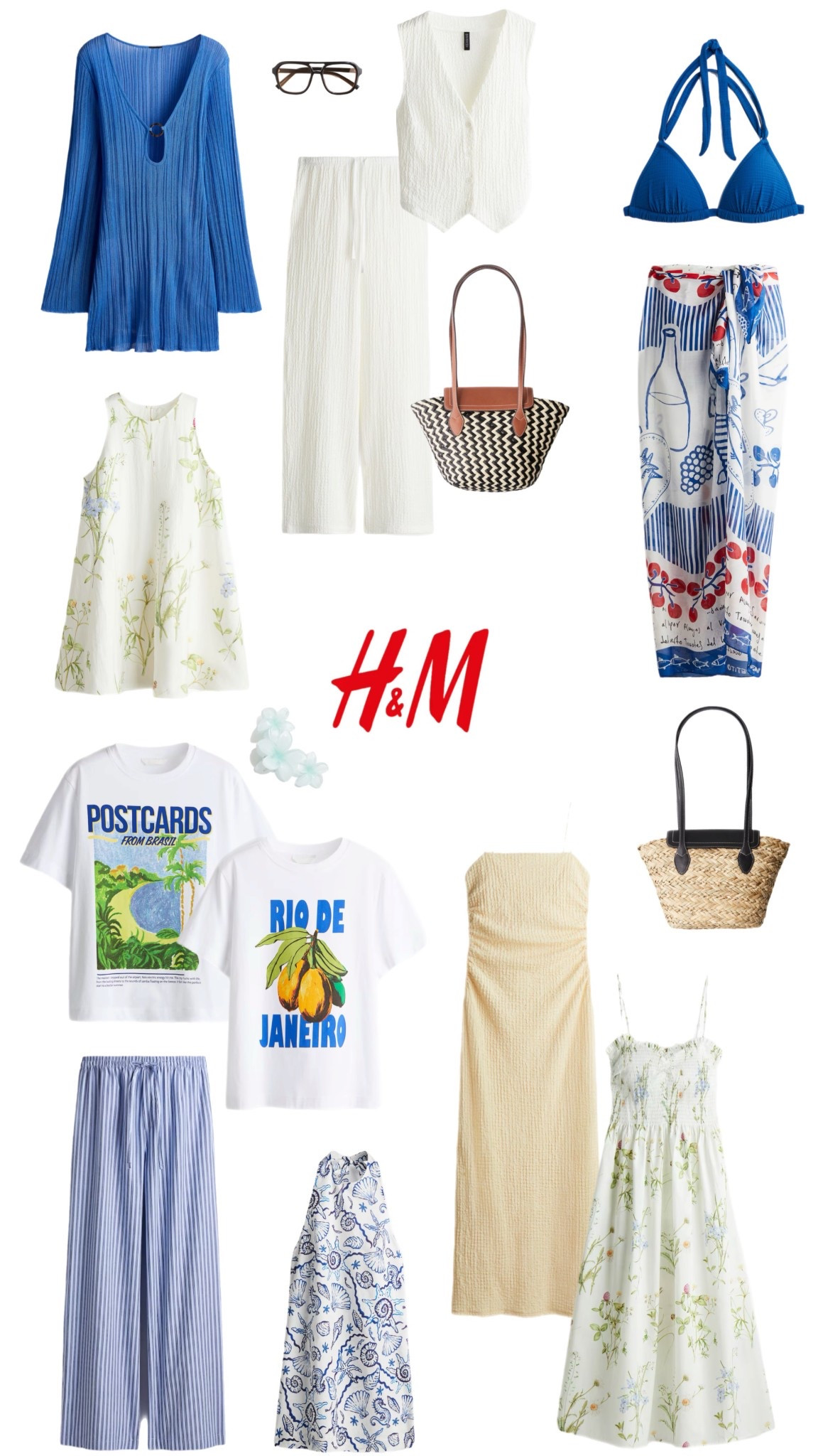 H&M newness 🌴🐬🦋🌊🧿🐚

wow wow wow girls! So much newness I’m loving all the blues for holiday.

summer holiday tshirt linen trousers bikini set bag yellow dress 