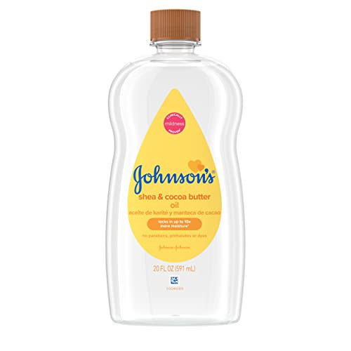 Johnson's Baby Oil, Mineral Oil Enriched with Shea & Cocoa Butter to Prevent Moisture Loss, Hypoallergenic, 20 fl. oz | Amazon (US)