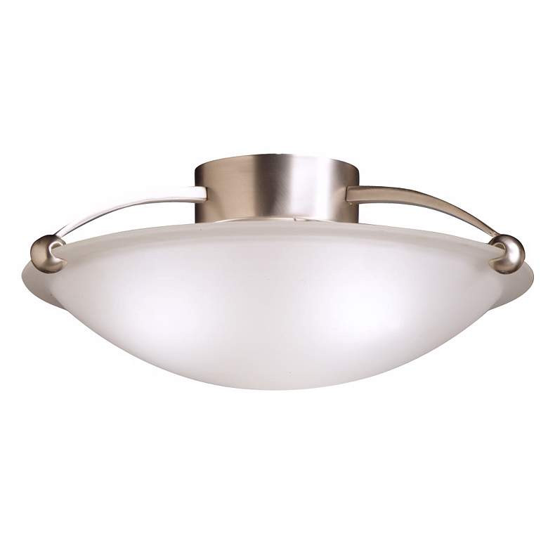 Kichler 17" Wide Brushed Steel and Glass Ceiling Light - #96316 | Lamps Plus | Lamps Plus