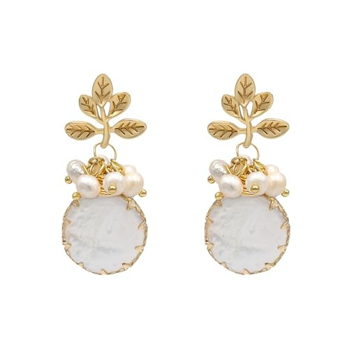 LEMOXIVI 18K Gold Plated Baroque Pearl Dangle Drop Earrings For Women, Vintage Wedding Earrings for Brides Bridesmaids, Pearl Bridal Statement Earring for Women, Prom Formal Party,Style 5 | Amazon (US)