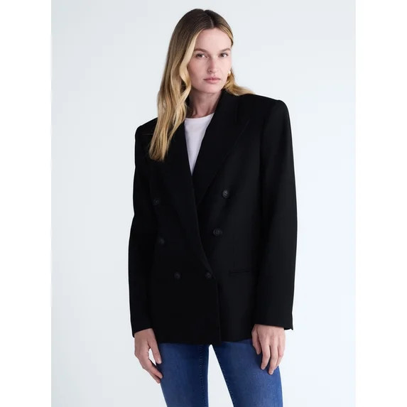 Scoop Women's Double Breasted Blazer, Sizes XS-XXL | Walmart (US)