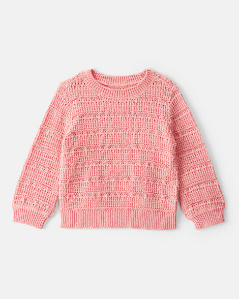 Baby Girl Long-Sleeve Sweater - Pink | Carter's Inc