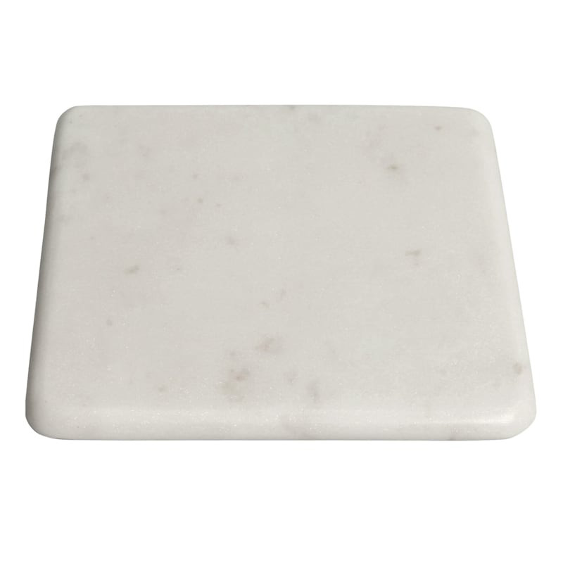 White Marbled Square Serving Board | At Home