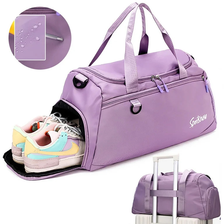 Travel Duffle Bag, Waterproof Sport Gym Bag Weekender Bags for Women Men, Overnight Bags with Sho... | Walmart (US)