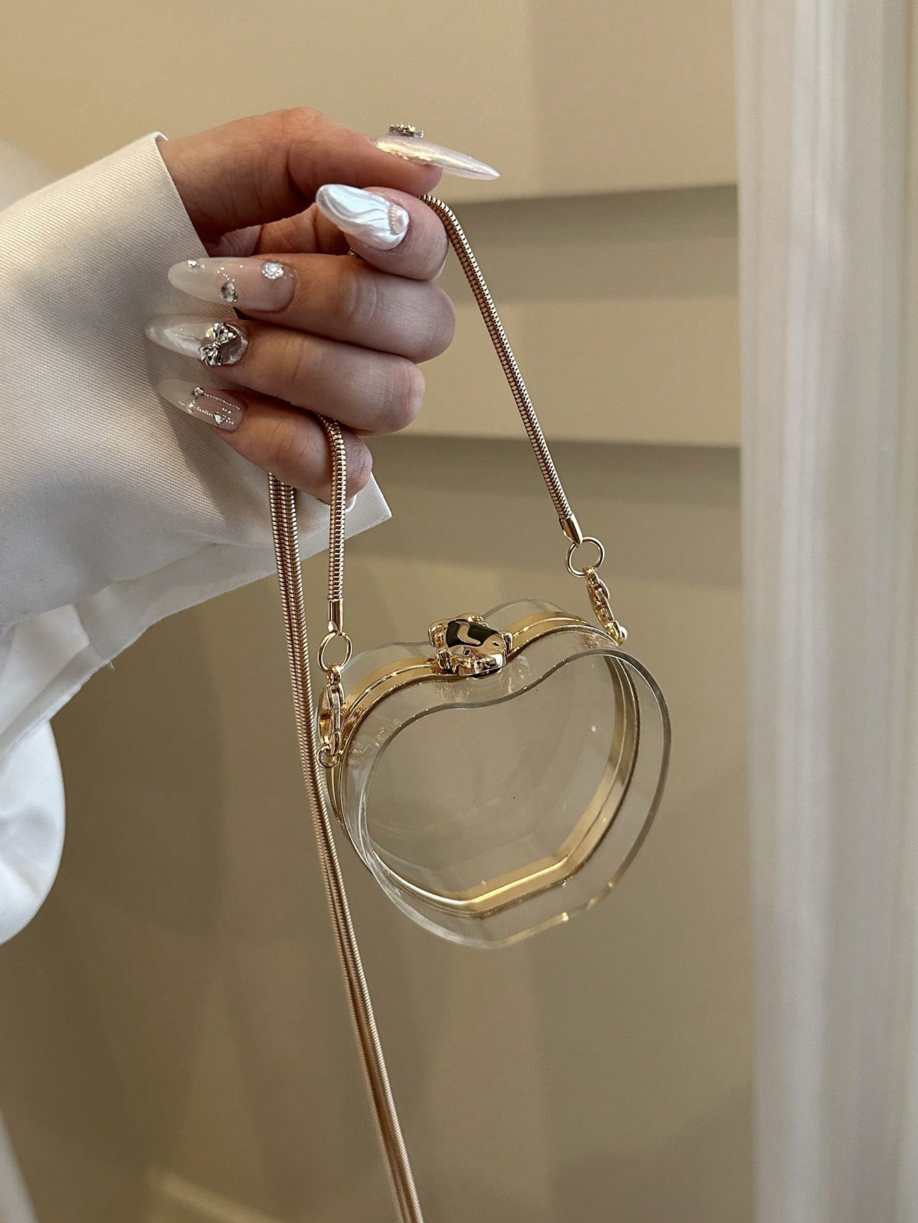 Mini Acrylic Transparent Chain Crossbody Bag, 2024 Fashion Trendy Small Unique Design, Earphone P... | SHEIN