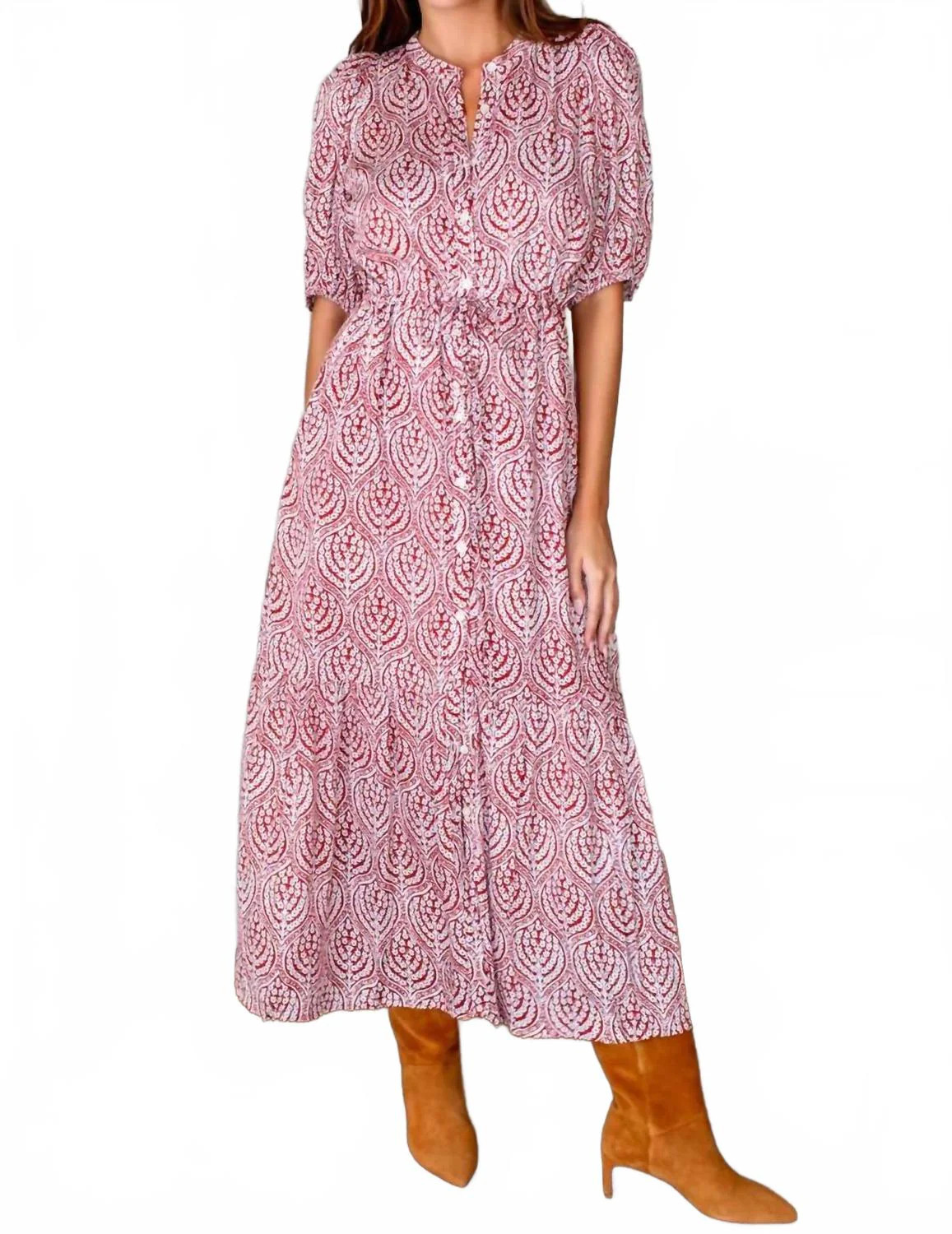 Lucy Medallion Dress In Currant | Shop Simon
