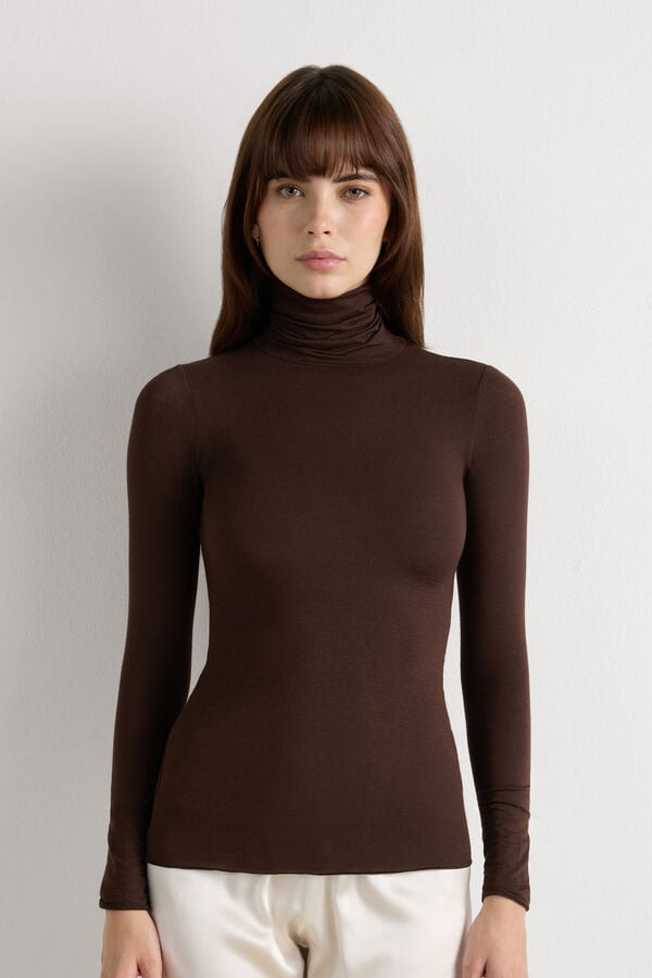 Modal Cashmere Ultralight High-Neck Top | Intimissimi (US)