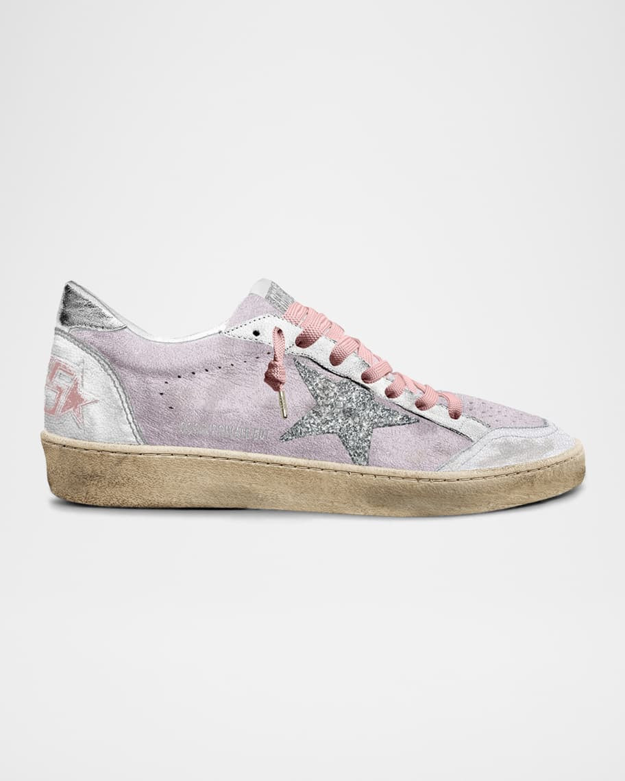 Golden Goose Ball Star Leather Glitter Low-Top Sneakers | Neiman Marcus