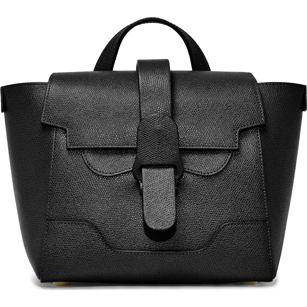 SENREVE Mini Maestra Pebbled Leather 4-Way Convertible Handbag in Noir at Nordstrom | Nordstrom