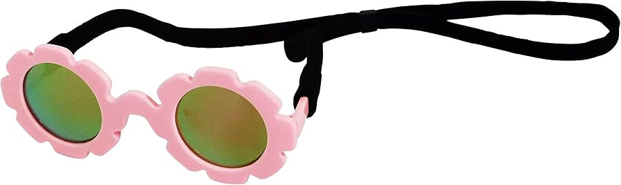 G001 Dog Sunglasses for Costume Medium Breeds (20-40lbs) (Flower Pink-Pink Mirror) | Amazon (US)