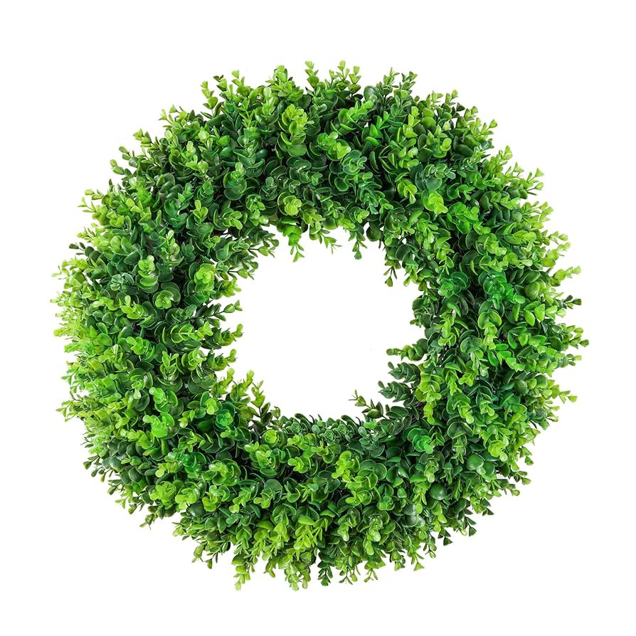 DDHS Large Boxwood Wreath Front Door 24'' Artificial Spring Wreath. Wreaths for Front Door Farmho... | Amazon (US)