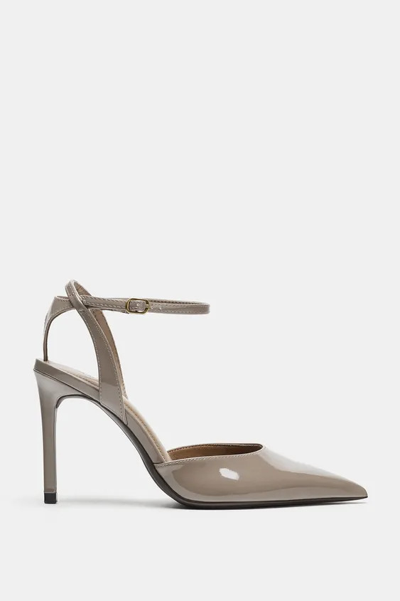 SCARPE CON TACCO SLINGBACK EFFETTO VERNICIATO | Zara IT