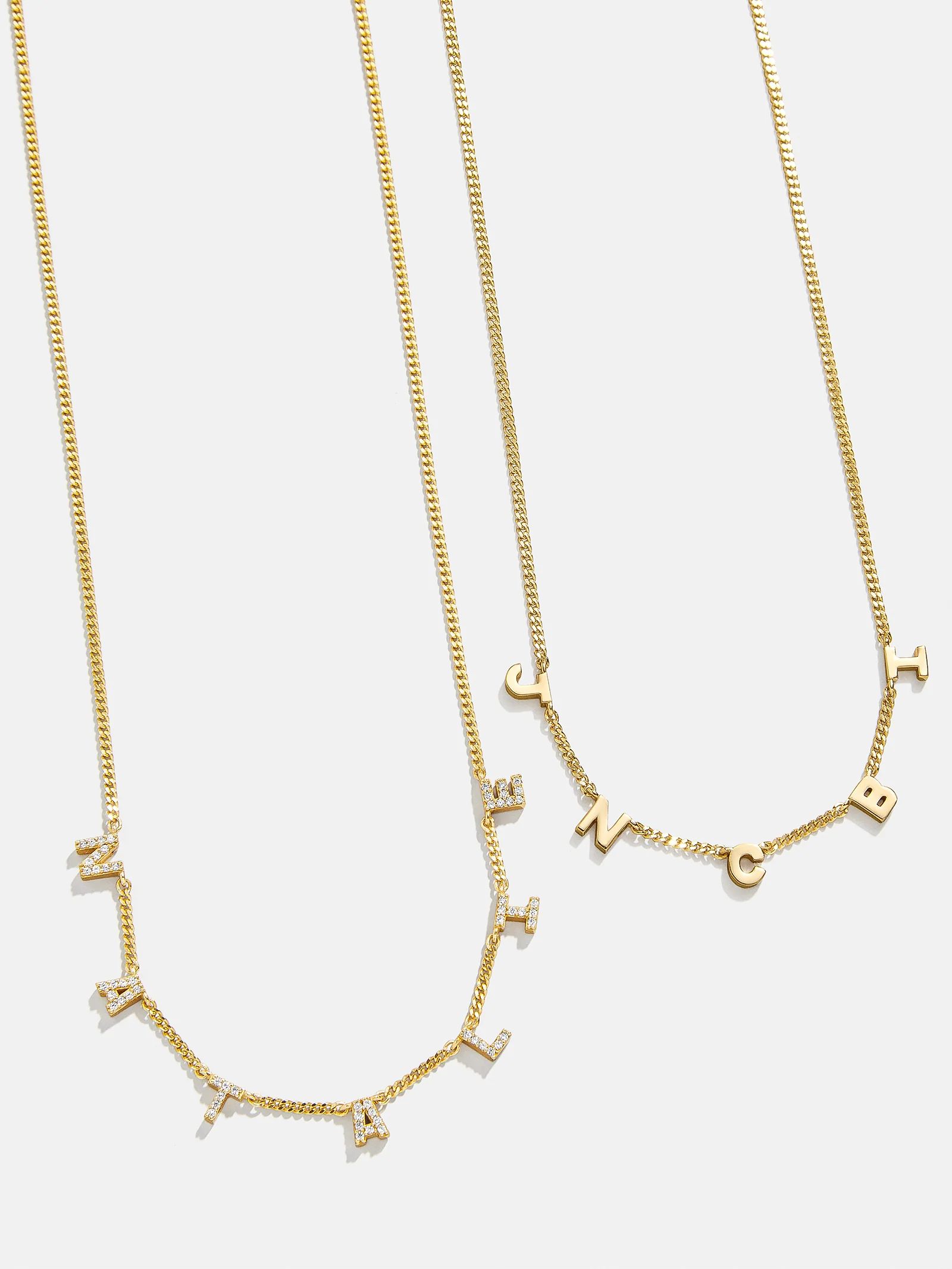 Mini 18K Gold Custom Spaced Letter Name Necklace | BaubleBar (US)