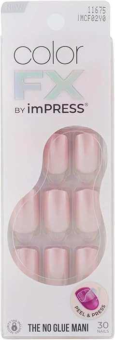 KISS Impress Color FX No Glue Mani 30 Pcs Press on Nails, Medium False Nails, Metallic Chrome & C... | Amazon (US)