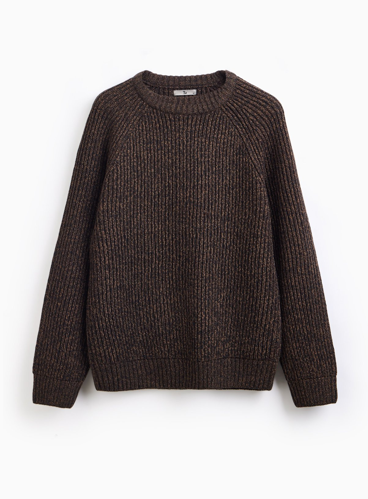 Brown Twist Knitted Crew Jumper L | argos.co.uk