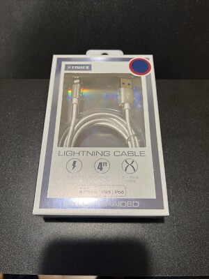 Brand New MFi-Certified Fisher Apple Lightning Cable 4 Ft Color White | eBay CA