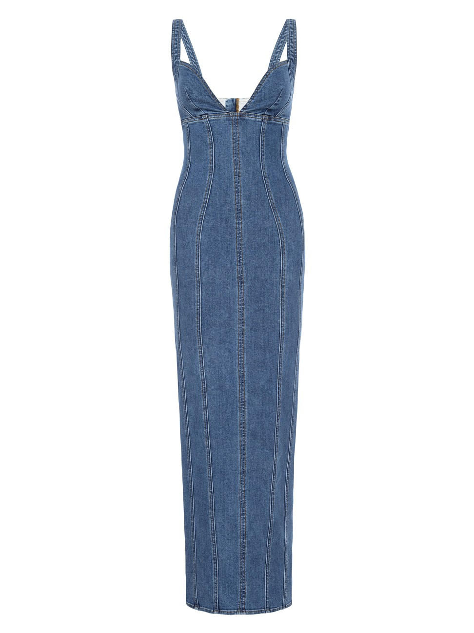 Women's Corset Denim Maxi Dress - Indigo - Size XXL | Saks Fifth Avenue