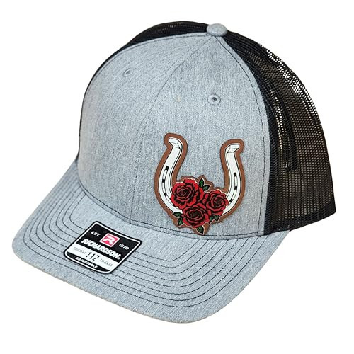 Richardson 112 Trucker Hat, Derby Inspired Design, Grey and Black with Red Roses, Universal Size for Adult Men | Amazon (US)