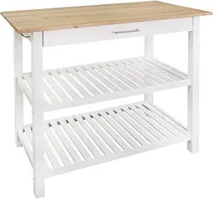 Casual Home Solid Hardwood Top, Natural/White, 40" W (373-91) Kitchen Island, Natural&White | Amazon (US)
