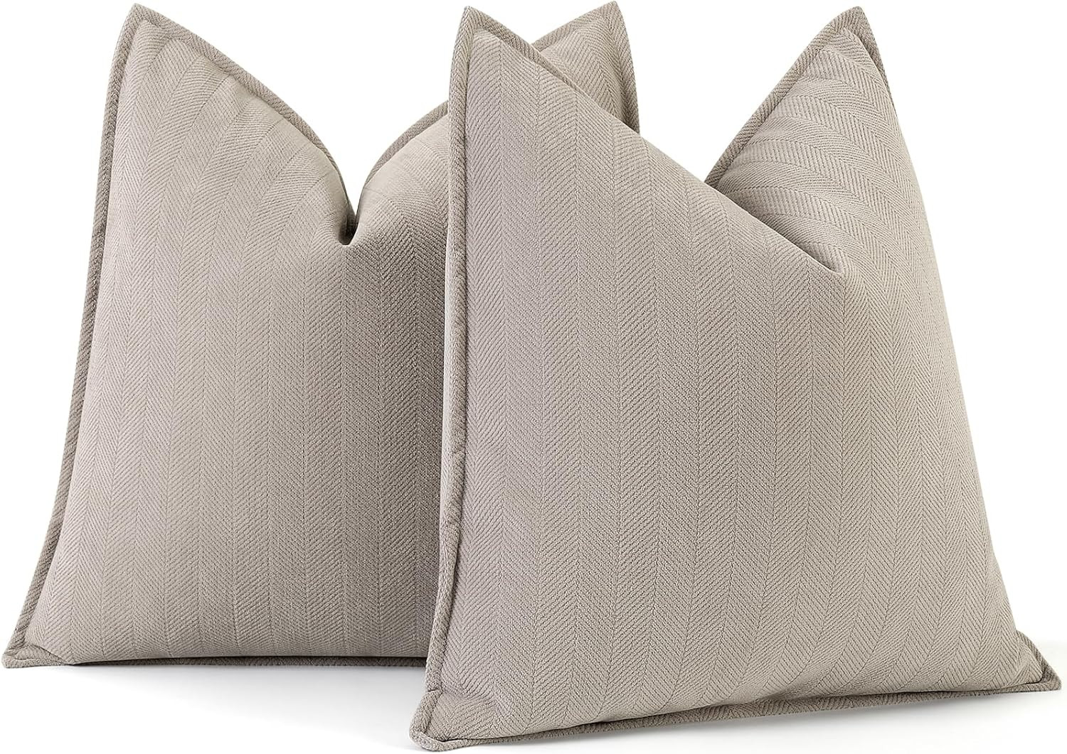 ZWJD Gray Pillow Covers 18x18 Set of 2 Chenille Pillow Covers with Elegant Design Soft and Luxuri... | Amazon (US)