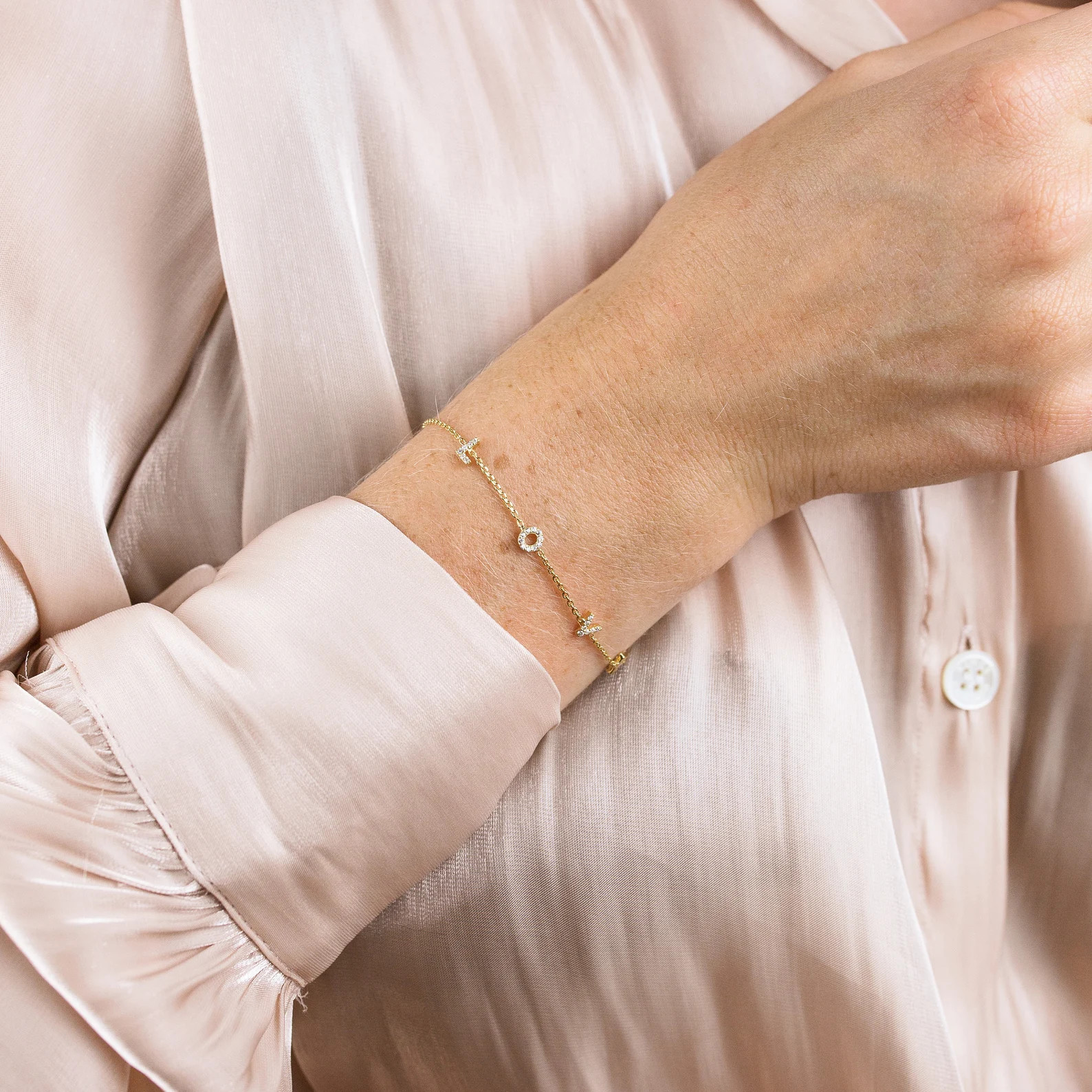 Pavé Letter Bracelet  Custom Letter Bracelet custom Name | Etsy | Etsy (US)