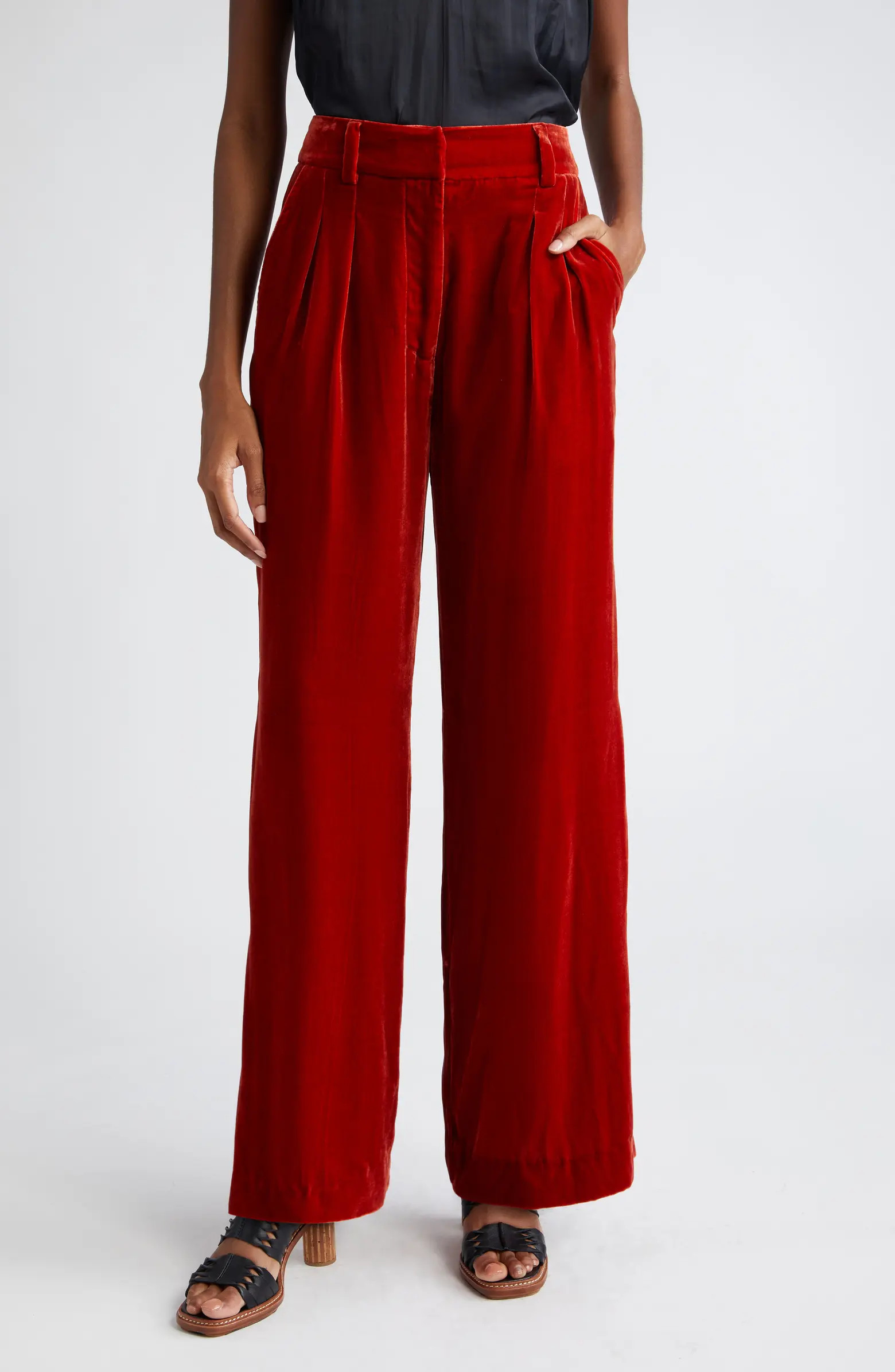 Veronica Wide Leg Velvet Pants | Nordstrom