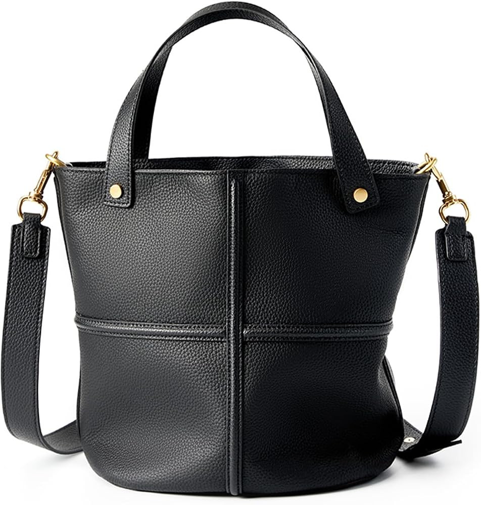 Genuine Leather Bucket Bags for Women, Crossbody Purse with Adjustable Strap and Top Handle | Amazon (US)